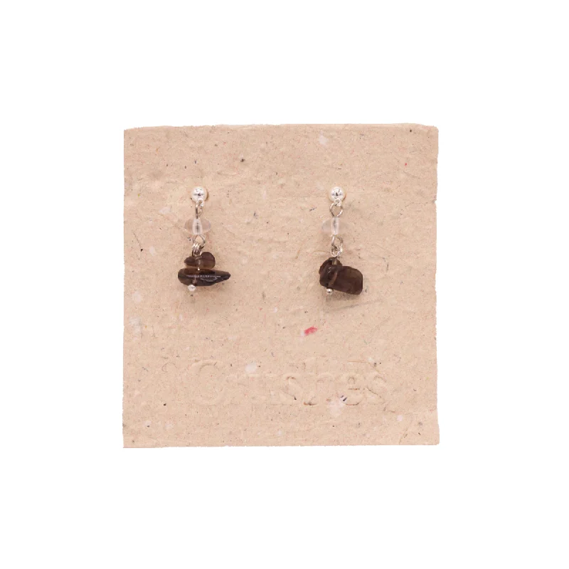 - Foldable and portable cat bagCrushes Gemstone Silver Drop Earring Smoky Quartz