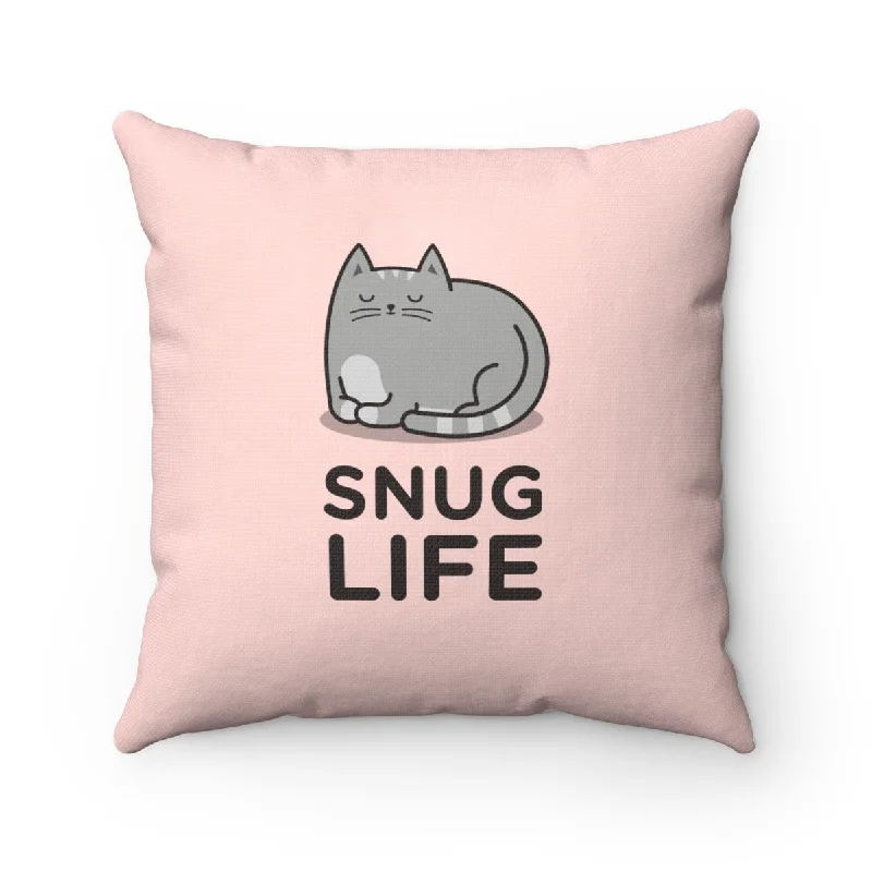 ---Snug Life Cat Toss Pillow Cover