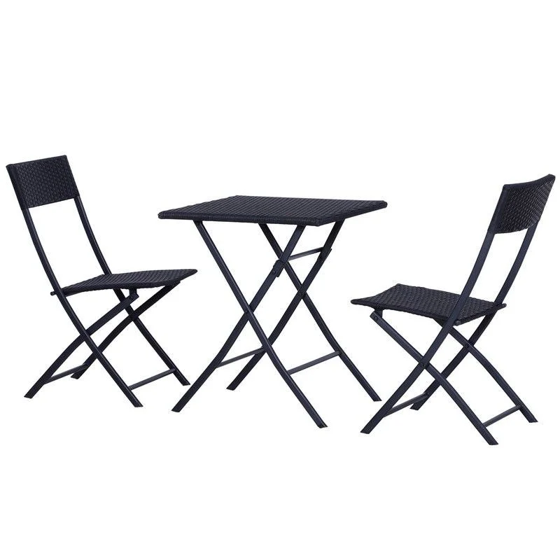 - Remote interactive pet feederOutsunny 2-Seater Rattan Furniture Set-Black