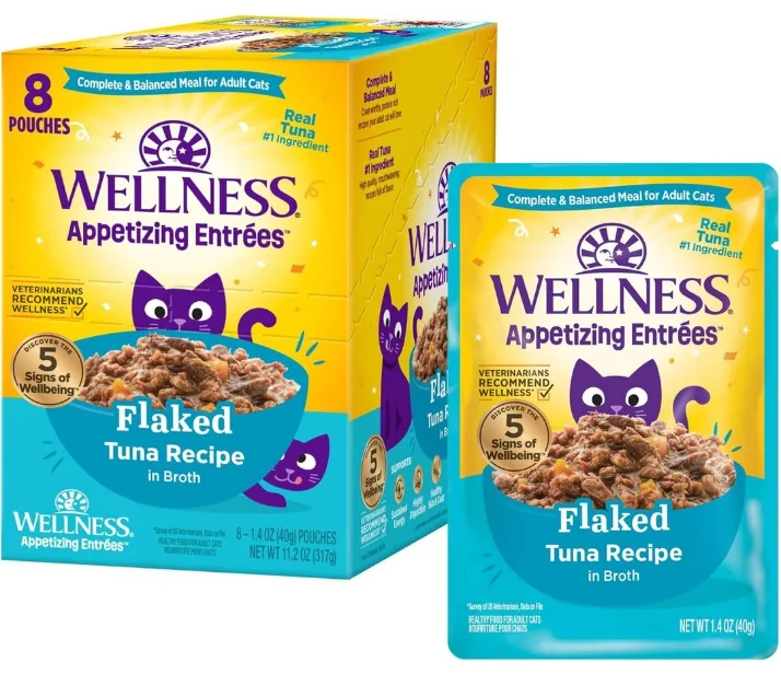    - Wholesale cat food prices  Wellness Appetizing Entrees Tuna Natural Grain-Free Flaked Wet Cat Food - 1.4 oz