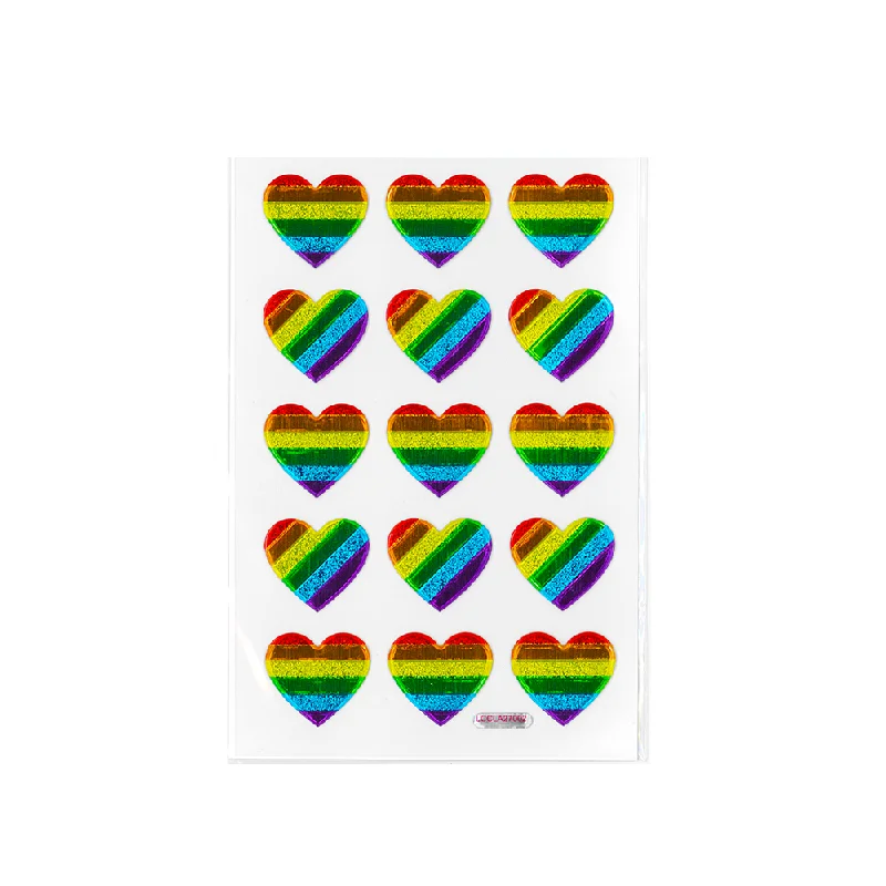 - Summer pet ice matRainbow Heart Puffy Stickers