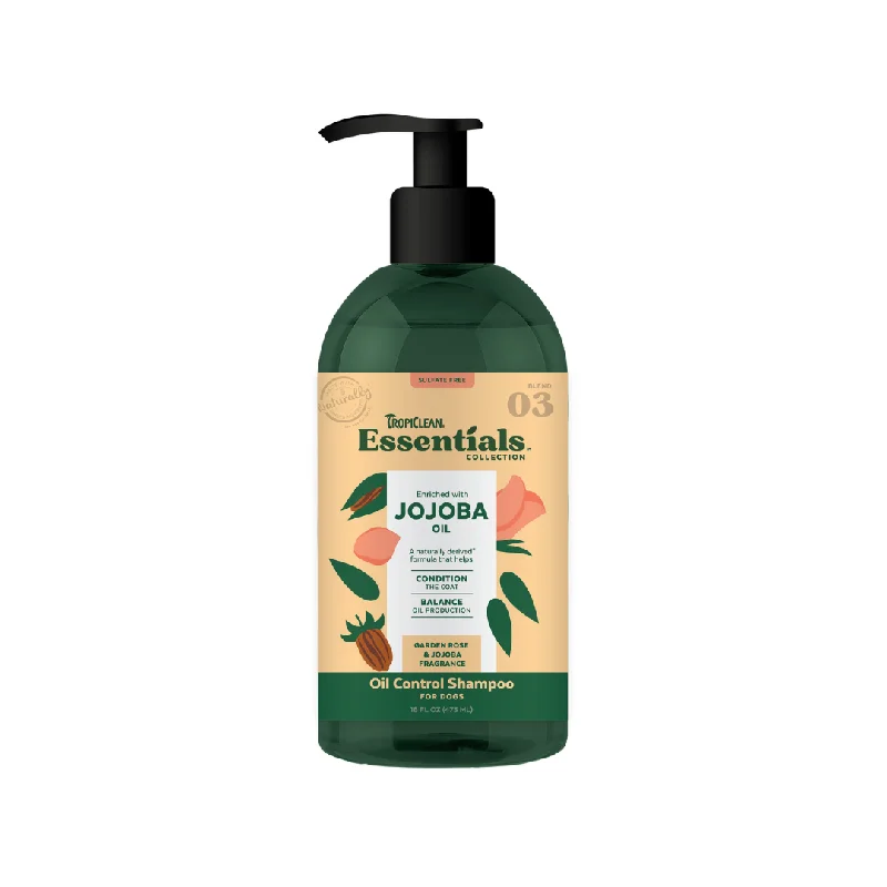 Pet grooming and cleaning products:TropiClean Essentials Jojoba Oil Control Shampoo for Dogs