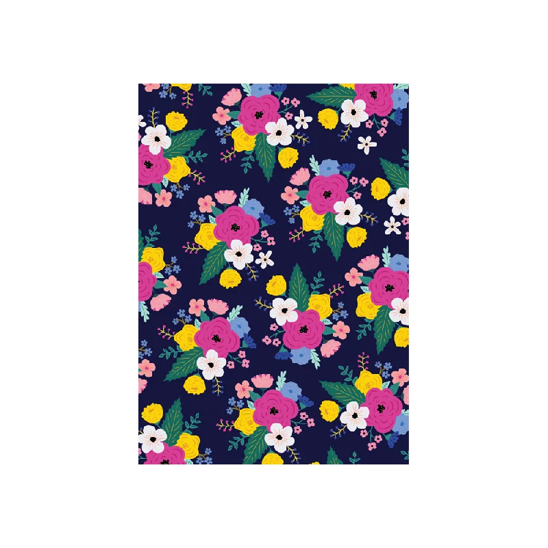 - Pet tear stain cleaning wipesIko Iko Floral Card Bright Bloom Navy with Bright Pink Flower