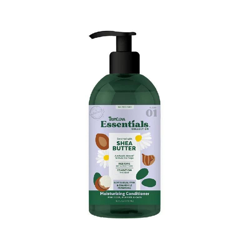 remove dead hair and dandruff, and promote pet skin health.TropiClean Essentials Shea Butter Moisturizing Conditioner for Dogs & Cats