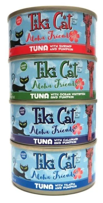    - Cat food for multi-cat households  Tiki Cat Aloha Friends Grain Free Variety Pack Canned Cat Food