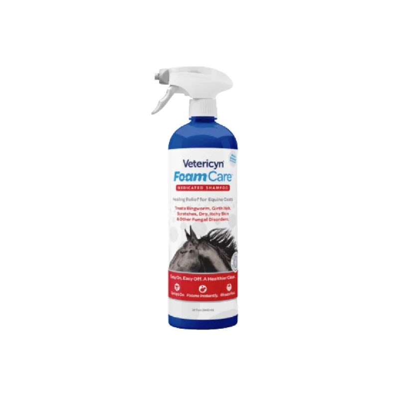 remove dead hair and dandruff, and promote pet skin health.Vetericyn FoamCare® Equine Medicated Shampoo