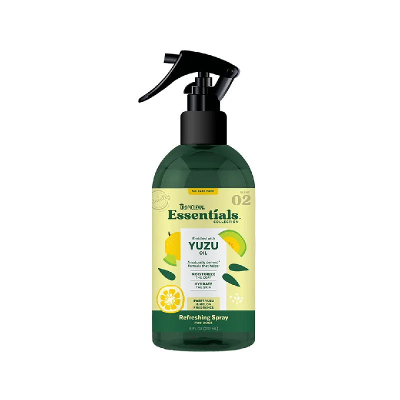 Pet comb: used to comb pet hair,TropiClean Essentials Yuzu Oil Refreshing Spray for Dogs